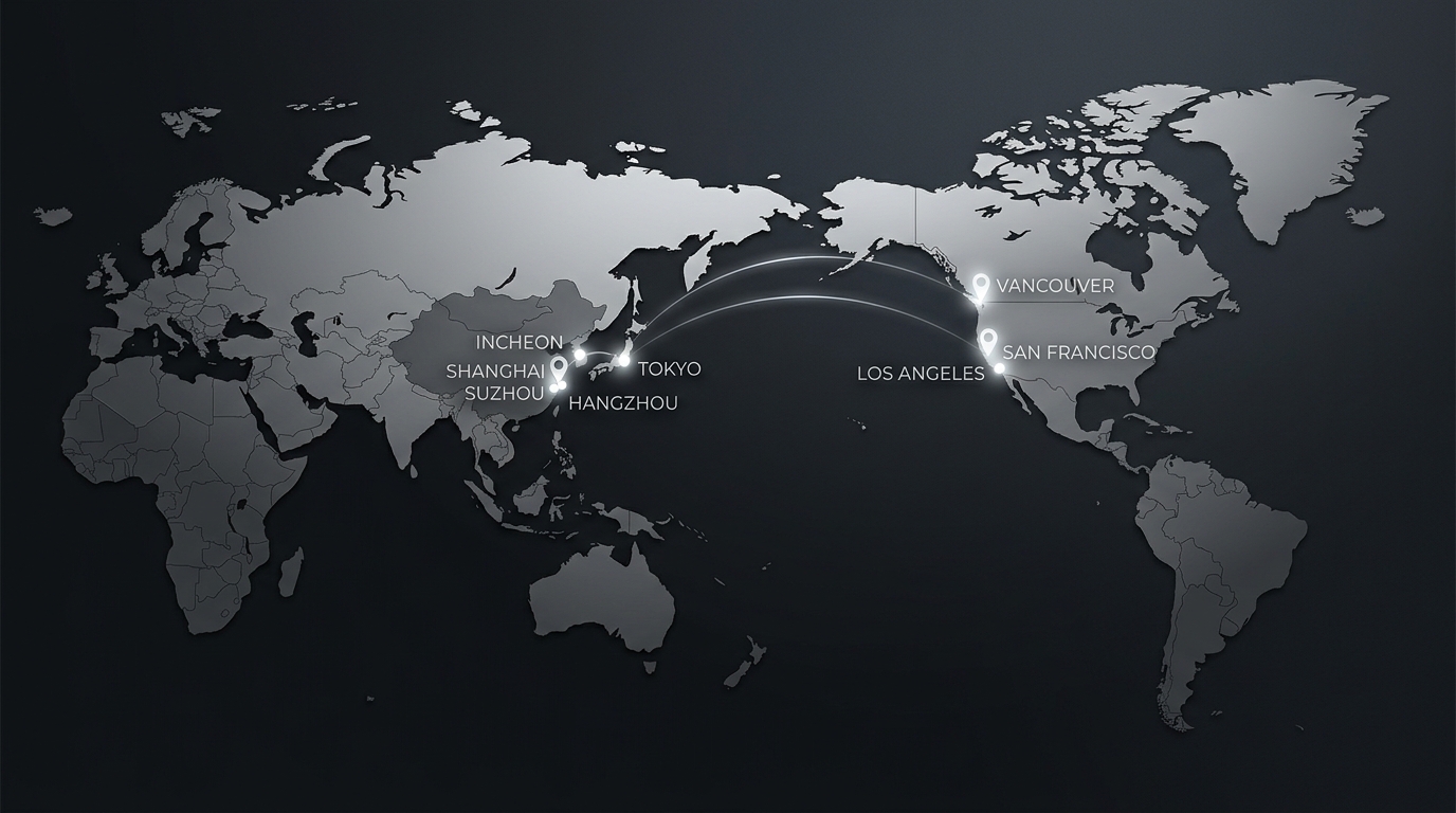 Akoya Beauty Global Hubs World Map