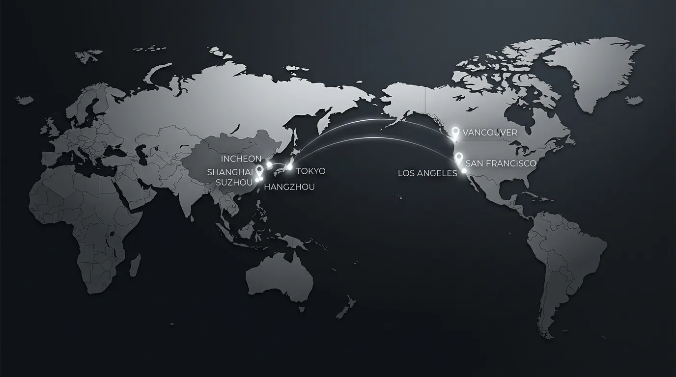 Akoya Beauty Global Hubs World Map